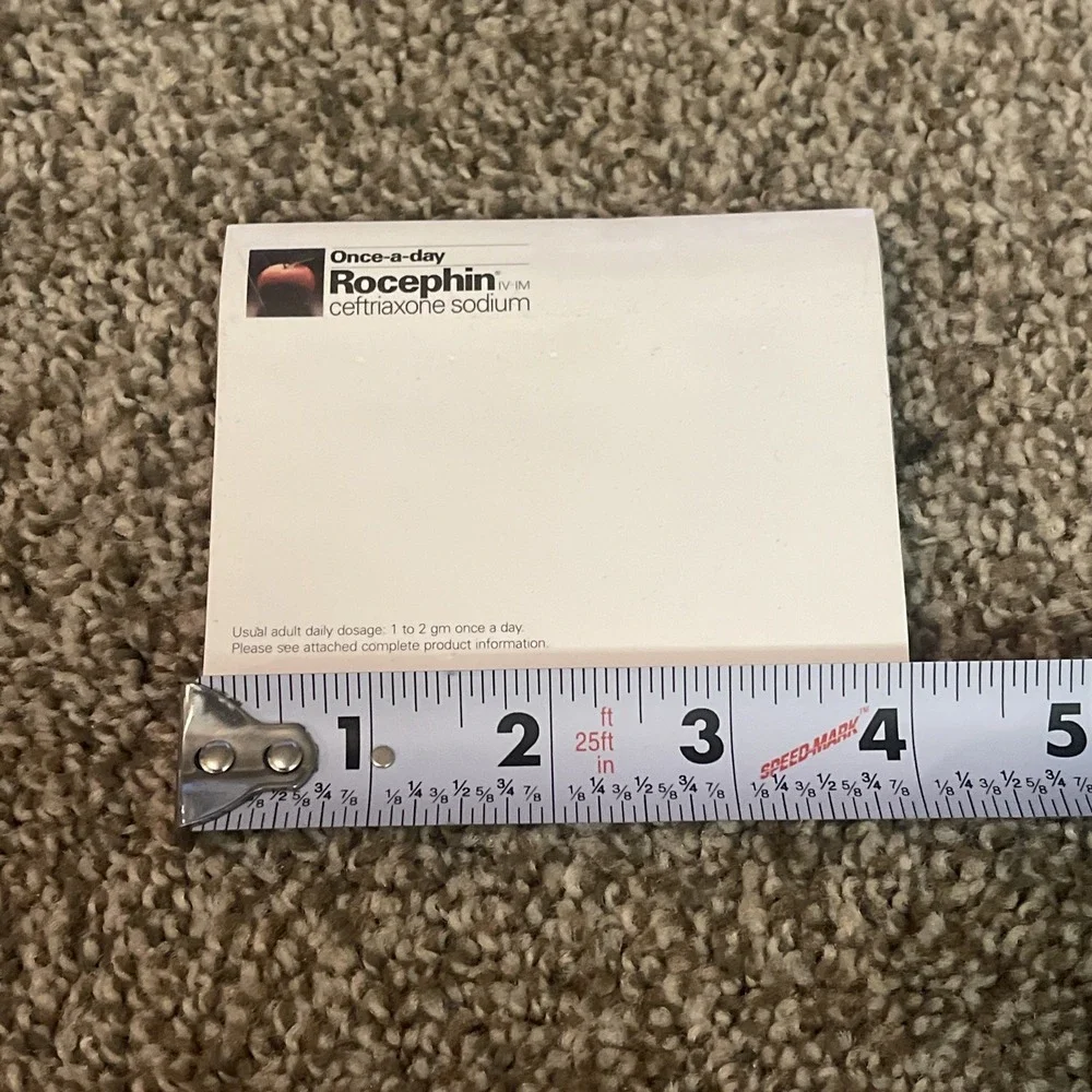 Rocephin‎ Drug Rep Pharmaceutical Promo Advertising Sticky Note Pad Ceftriaxone
